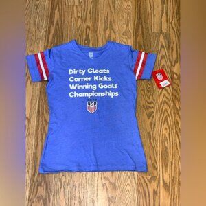 NWT USA Soccer Girls Graphic Tee Blue - Size Medium (10-12)
